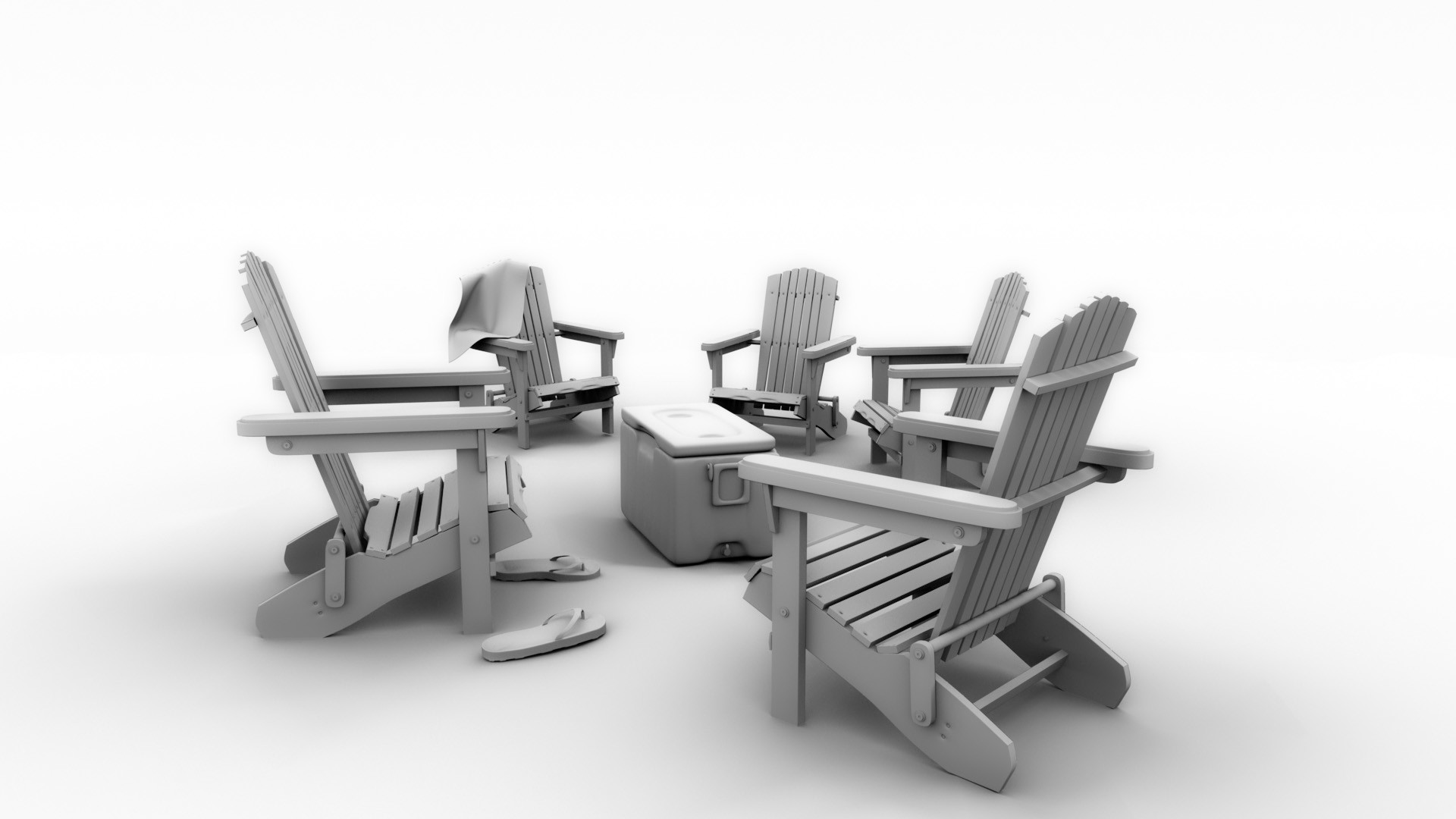 Outdoor Furniture Student models Open GL | AIE